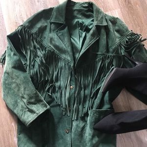 Vintage Fringe Leather Jacket 🌙